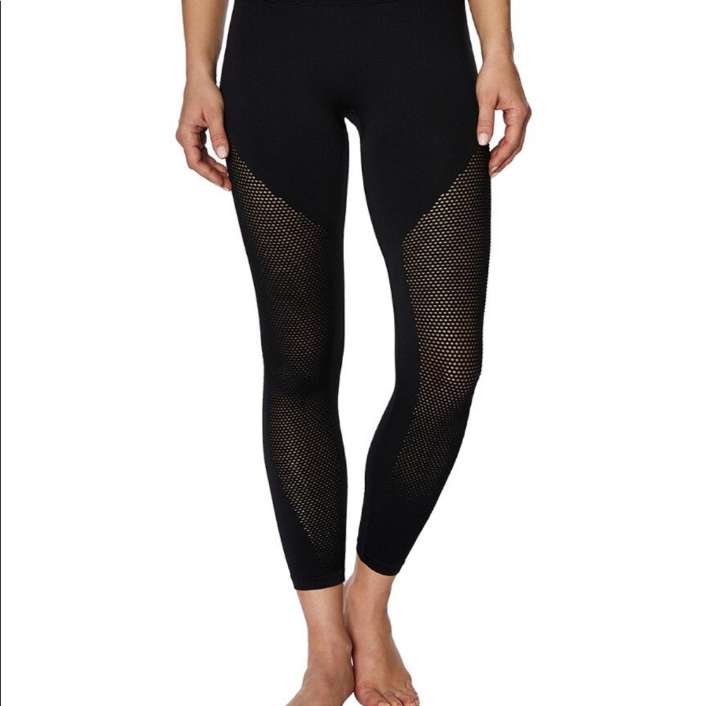 Betsey Johnson fishnet trim leggings. Size S.